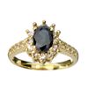 APP: 1.8k 14 kt. Gold, 0.92CT Oval Cut Blue And White Sapphire Ring