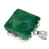 Image 1 : APP: 2.5k 151.04CT Square Emerald Cut Emerald And Sterling Silver Pendant