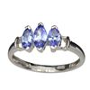 Image 1 : APP: 1.3k 1.00CT Marquise Cut Tanzanite And Platinum Over Sterling Silver Ring