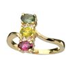 Image 1 : APP: 1.3k 14 kt. Gold, 0.80CT Oval Cut Corundum Ruby And Sapphire Ring