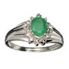 Image 1 : APP: 2.3k 0.70CT Oval Cut Green Beryl Emerald And Platinum Over Sterling Silver Ring