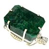 Image 1 : APP: 7.2k Designer Sebastian 435.94CT Emerald Cut Green Beryl Emerald and Sterling Silver Pendant