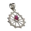 Image 1 : APP: 0.9k 0.30CT Pear Cut Ruby And Platinum Over Sterling Silver Pendant