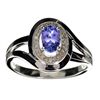 APP: 2.3k 0.55CT Tanzanite And Diamond Platinum Over Sterling Silver Ring
