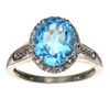 Image 1 : APP: 1.2k 3.22CT Blue Topaz and Diamond Platinum Over Silver Ring