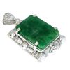 APP: 1.4k 60.97CT Emerald Cut Emerald And Sterling Silver Pendant