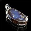 Image 1 : APP: 3.2k Natural Freeform Boulder Opal And Platinum Over Sterling Silver Pendant