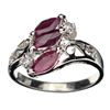 Image 1 : APP: 1.1k 1.16CT Ruby and Topaz Platinum Over Sterling Silver Ring