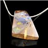 Image 1 : APP: 0.7k 9.65CT Natural Freeform Boulder Opal Pendant With Chain