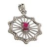 Image 1 : APP: 1.4k 0.30CT Oval Cut Ruby And Platinum Over Sterling Silver Pendant
