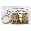 Image 1 : New Coach Signature Picture Frame Khaki/Metallic Gold Key Fob