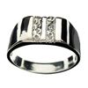 Image 1 : APP: 0.9k 0.06CT Round Cut Diamond and Platinum Over Sterling Silver Rolex Style Ring