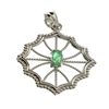 APP: 0.7k 0.15CT Marquise Cut Green Beryl Emerald And Platinum Over Sterling Silver Pendant