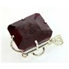 Image 1 : APP: 16.9k Designer Sebastian 405.44CT Emerald Cut Ruby and Sterling Silver Pendant