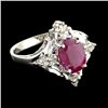 Image 1 : APP: 1.4k 1.29CT Ruby and Topaz Platinum Over Sterling Silver Ring