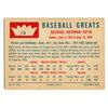 Image 2 : Mint Good Condition 1960 Fleer Babe Ruth New York Yankees #3 Baseball Card