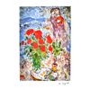 Image 1 : MARC CHAGALL Red Bouquet with Lovers Print, 363 of 500