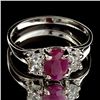 Image 1 : APP: 1.3k 0.98CT Ruby and Topaz Platinum Over Sterling Silver Ring