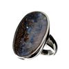 Image 1 : APP: 3.5k Natural Freeform Boulder Opal And Platinum Over Sterling Silver Ring