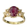 Image 1 : APP: 1.9k 14 kt. Gold, 2.09CT Oval Cut Ruby And White Sapphire Ring