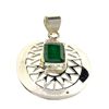 Image 1 : APP: 3.1k Designer Sebastian 3.25CT Emerald Cut Green Beryl Emerald And Platinum Over Sterling Silve