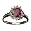 Image 1 : APP: 1.1k 0.60CT Ruby And Topaz Platinum Over Sterling Silver Ring
