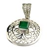 Image 1 : APP: 3k Designer Sebastian 3.06CT Emerald Cut Green Beryl Emerald And Platinum Over Sterling Silver 