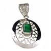 Image 1 : APP: 3.3k Designer Sebastian 3.47CT Emerald Cut Green Beryl Emerald And Platinum Over Sterling Silve