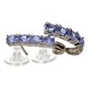 Image 1 : APP: 1.7k 1.60CT Oval Cut Tanzanite And Platinum Over Sterling Silver Earrings