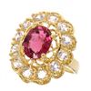 Image 1 : APP: 2.9k 14 kt. Gold, 1.77CT Pink Tourmaline and Topaz Ring