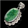 Image 1 : APP: 1.8k 48.39CT Oval Cut Green Beryl and Sterling Silver Pendant