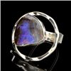 Image 1 : APP: 0.6k 4.60CT Natural Freeform Boulder Opal And Platinum Over Sterling Silver Ring