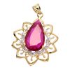 Image 1 : APP: 10k 14 kt. Yellow and White Gold, 13.20CT Pear Cut Ruby Pendant