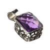 Image 1 : APP: 1k Designer Sebastian 3.84CT Emerald Cut Amethyst Quartz And Platinum Over Sterling Silver Pend