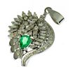 Image 1 : APP: 7.1k 14 kt. White Gold, 0.40CT Emerald and Diamond Pendant