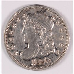 1834 HALF-DIME, AU,  MINOR RIM NICKS