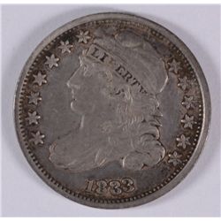 1833 BUST DIME, XF/AU 45 NICE