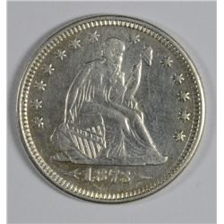 1873 ARROWS SEATED LIBERTY QUARTER, AU