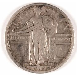1917-S TYPE 1 STANDING LIBERTY QUARTER, XF/AU  NICE!