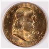 Image 1 : 1951-D FRANKLIN HALF DOLLAR, MS-65 GEM,  VERY NICE COLOR OBVERSE , WHITE REVERSE