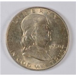 1950-D FRANKLIN HALF DOLLAR, MS-63