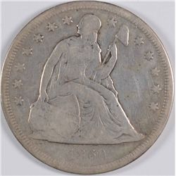 1860-O SEATED DOLLAR, VG