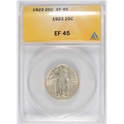 1923 STANDING LIBERTY QUARTER, ANACS EF-45  NICE!