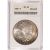 Image 1 : 1885 MORGAN SILVER DOLLAR, ANACS MS-65  SPECTACULAR RAINBOW COLORS!!