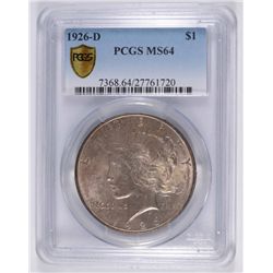 1926 D PEACE DOLLAR PCGS MS64 COLOR!