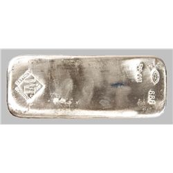 Johnson Matthey 100 oz silver bar