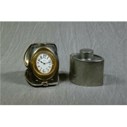 A Silver Folding Travelling Clock Swiss 8 Day Movement, London 1917 Est. 80-120...