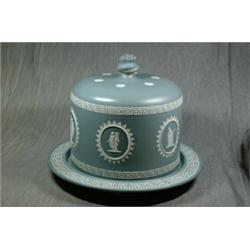 A Good Stoneware Jasper Cheese Dish, the 12 1/2" Base with Greek Key Design Est. 50-100...