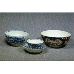 A Worcester Blue and White Tea Bowl and Saucer, Crescent Mark for 1765-70 Est. 100-150...
