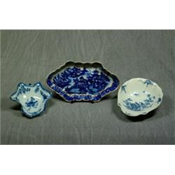 A Worcester Blue Spoon Tray, Pagoda Pattern. Printed Mark for 1780-90 Est. 100-150...